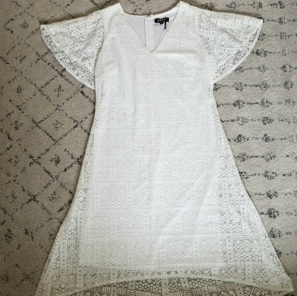DKNY lace dress white 10 - Picture 2 of 8